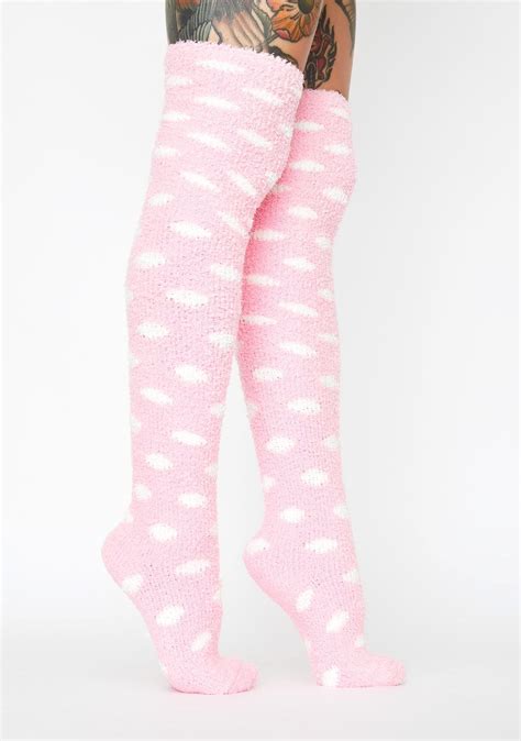 pink thigh high tube socks ibikini cyou