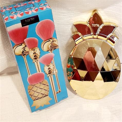 tarte makeup pineapple of my eye collectors item with lets flamingle brush set new poshmark