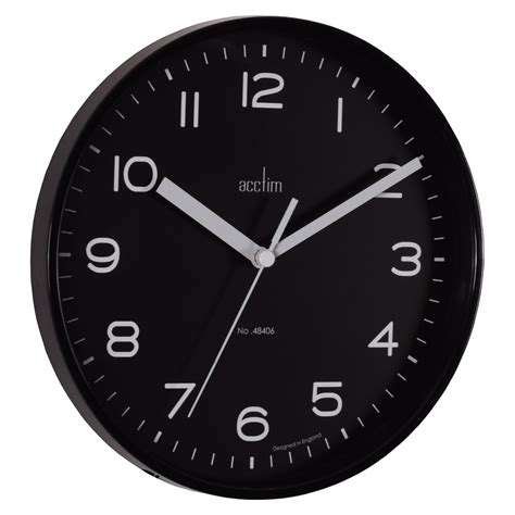 20cm Runwell Black Wall Clock By Acctim Acctim Clock Shop Australia