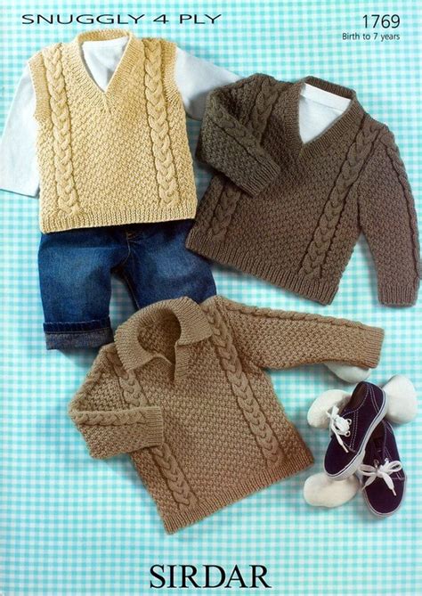 This picture knit beanie is knitted flat debbie bliss baby cashmerino is also recommended for this baby beanie. Sweaters & Slipover in Sirdar Snuggly 4 Ply - 1769 | Knit ...