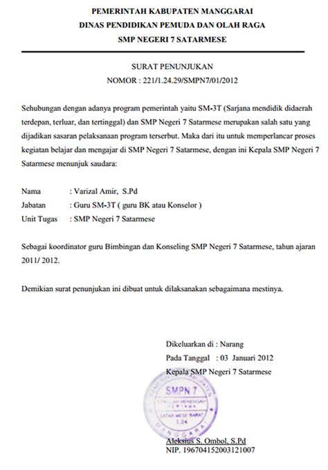 Contoh Surat Penunjukan Pejabat Sementara  Mosaicone