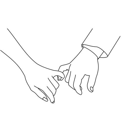 Anime Couple Holding Hands Drawing