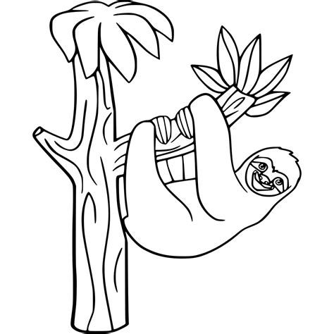 Cartoon Sloth Coloring Pages  XColorings.com