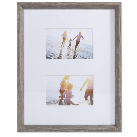 Lawrence Frames 4x6 Wide Border Double Matted Frame Gallery Gray