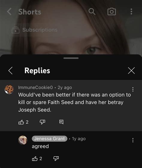 jenessa grant voice actress of faith seed agrees there should have been an option to spare her