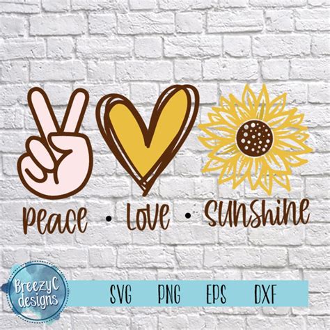 Peace Love Sunshine svg eps dxf png Instant Download Cut | Etsy