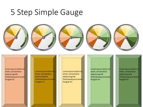 5 Step Simple Gauge For Powerpoint Template