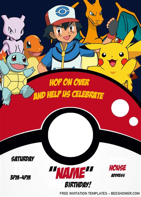 Pokemon Invitations Printable Free