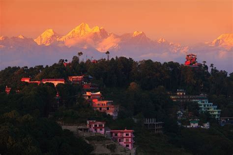 Nagarkot Nepal With Langtang Range In The Background Nagarkot Is A