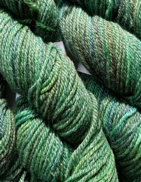 Local Wool And Bamboo 3 Ply Green Variegated Yarn Worsted Weight 7822