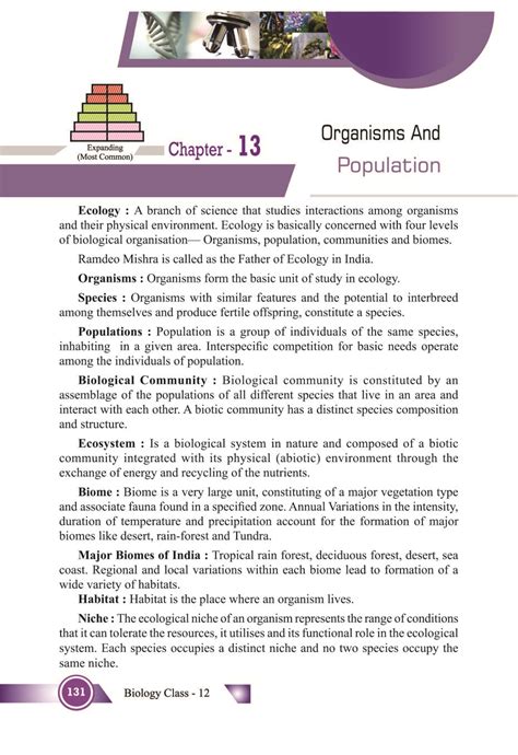 Class 12 Biology Notes For Organisms And Population