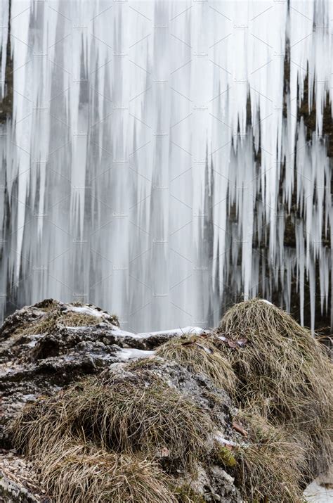 Icicles And A Waterfall High Quality Nature Stock Photos ~ Creative Market