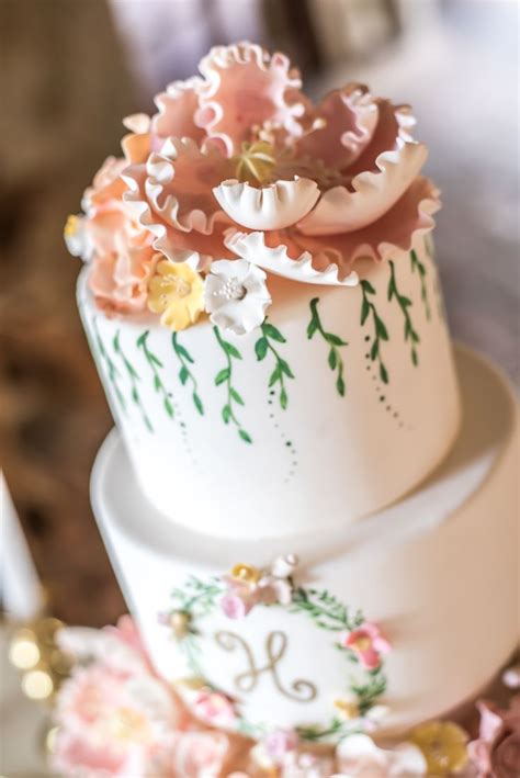 Peach And Pink Pastel Floral Wedding Cake By Who Made The Cake With