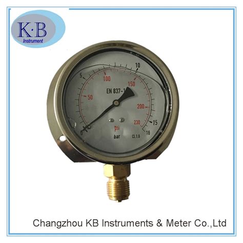Bourdon Tube Oil Filled Industrial Pressure Gauges China Stainless