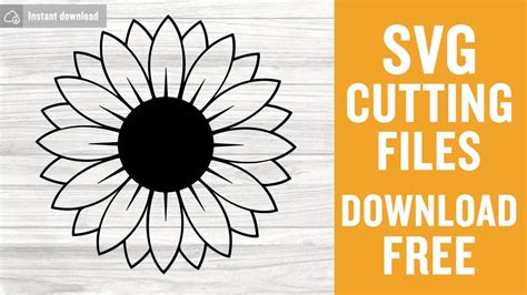 37+ Sunflower Svg Free Download PNG Free SVG files | Silhouette and