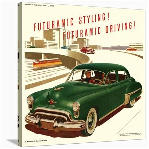 Gm Oldsmobile Futuramic Styling Stretched Canvas Print