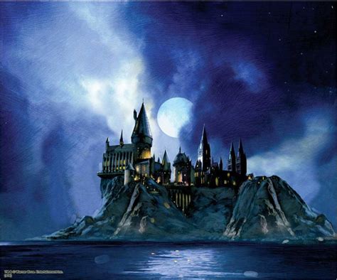 Hogwarts Castle Night Scene From The Black Lake Harry Potter Castle