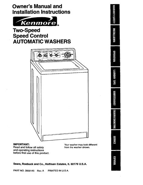 Kenmore Washer 110 29882890 User Guide