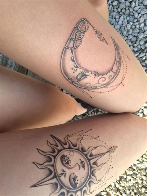 Meaningful And Beautiful Sun And Moon Tattoos Friend Tattoos Moon