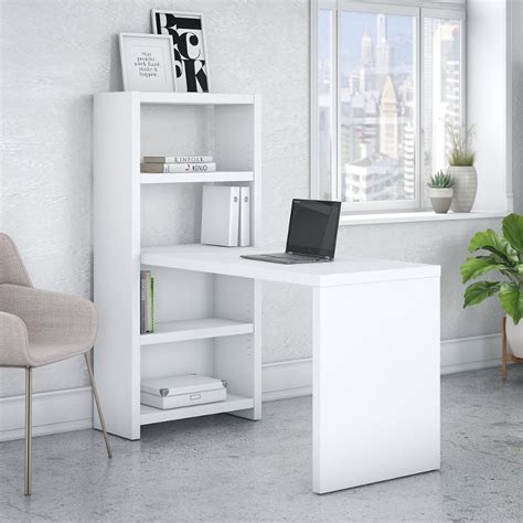 Create a home office with a desk that will suit your work style. White Bookcase Desk (56 Inch) - Echo | RC Willey Furniture ...