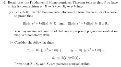 Solved Recall That The Fundamental Homomorphism Theorem