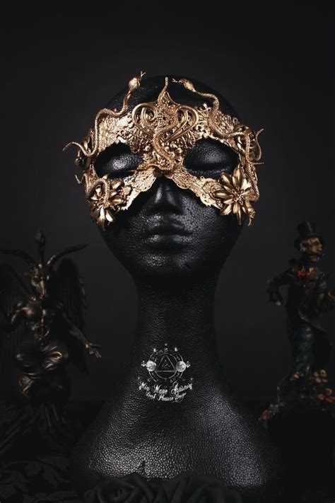 Ready Made Medusa Mask Snakes Mask Golden Mask With Image 1 Fantasy