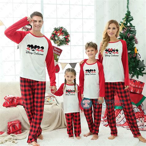 cute couple christmas pajamas disney christmas mickey mouse the wholesale t shirts by vinco