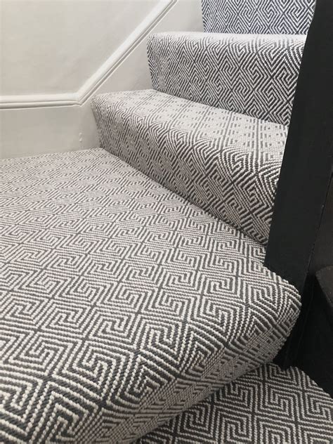 Wool Stair Runners Bowloom Geometric Wool Carpet With Plain