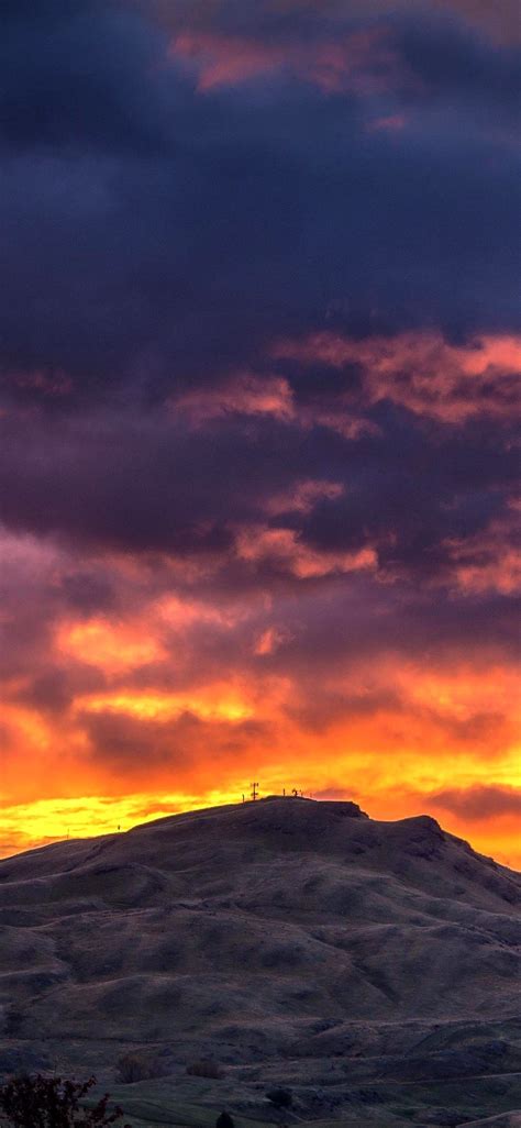 Iphone X Wallpaper Mountain Sunset Clouds Hd Mountain Sunset Sunset