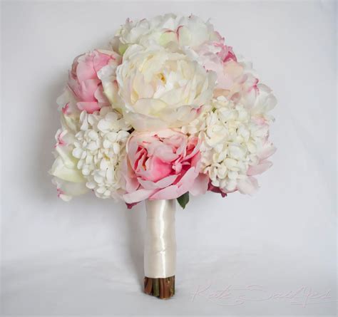 Ivory And Blush Peony And Hydrangea Wedding Bouquet Wedding Bouquets
