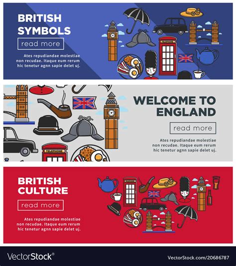 British Culture And Symbols Internet Pages Vector Image