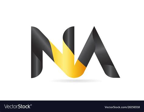 Joined Or Connected Na N A Yellow Black Alphabet Letter Logo