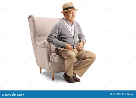 Senior Man Sitting In An Armchair Stock Photo Image Of Relaxed Relax