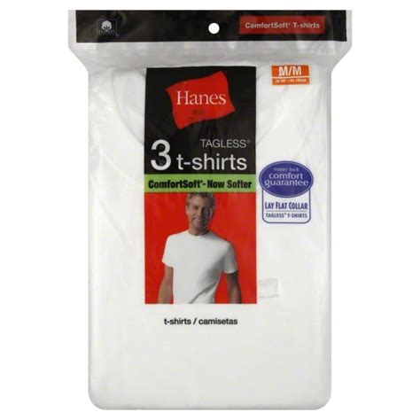 Hanes Hanes Mens Comfortsoft Cotton Tagless T Shirts 3 Pack