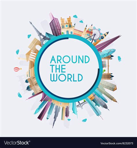 Planet Earth Travel The World Travel And Tourism Vector Image