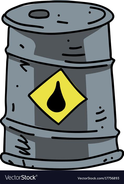 Oil Barrel Cartoon Hand Drawn Image Royalty Free Vector