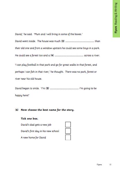 Flyers 8 Test 2 Reading And Writing - Teaching Together » Flyers RW Partr 3 page 2