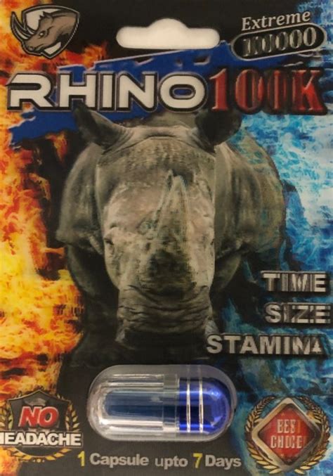 Rhino 100k 10000 Extreme Men Sexual Supplement Enhancement Pill Rhino Platinum 7