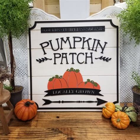 Pumpkin Patch Sign Fall Decor Wooden Shiplap Pumpkin Patch Etsy