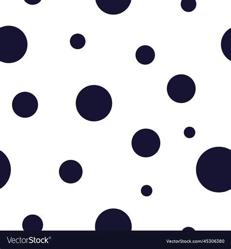 Black And White Seamless Polka Dot Pattern Vector Image