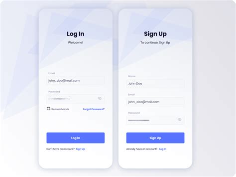 Log In And Sign Up Page Design With Figma Search By Muzli