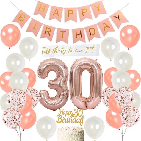 Buy Joymemo 30th Birthday Decorations Rose Gold For Women 30th Happy Birthday Banner Satin