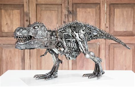 Dinosaur Trex Metal Art Sculpture Sculpture By Mari9art Metal Art