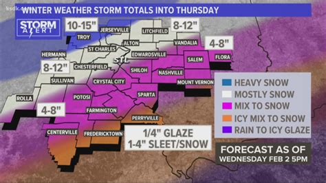 Wednesday Afternoon Update St Louis Winter Storm Snow Totals Ksdk Com