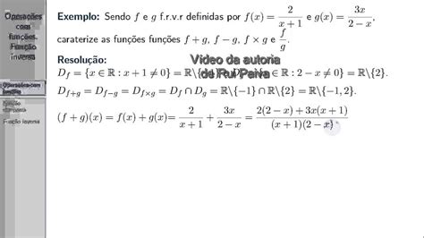 Matemática 11 Operações Com Funções Função Inversa Aula 1 Soma