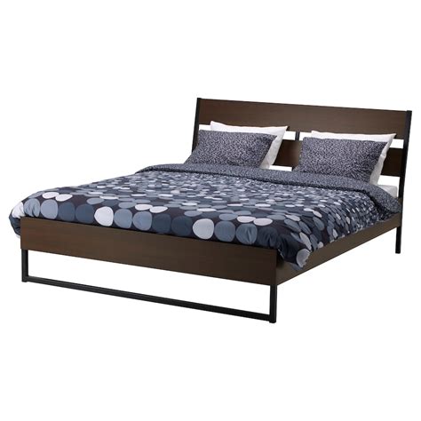 Trysil Bed Frame Dark Brownluröy Queen Ikea Ca