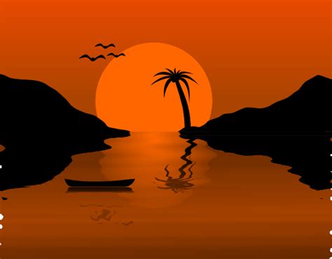 Sunset Water Scene Clip Art At Vector Clip Art