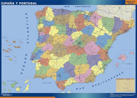 Mapa España Pared Mapas Murales De España Y El Mundo