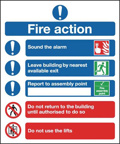Fire Action Safety Sign Signage And Safety Morsafe Supplies Uk