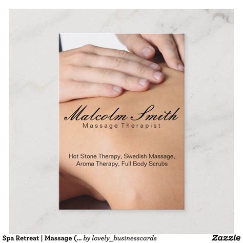 Spa Retreat Massage Appointment Card Appointment Card Spa Massage Massage Therapy Business